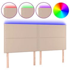 Greatstore Čelo postele s LED cappuccino 200x5x118/128 cm umělá kůže