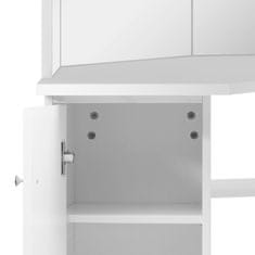 Greatstore Rohový toaletní stolek na líčení s LED světlem bílý