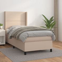 Greatstore Box spring postel s matrací cappuccino 90x190 cm umělá kůže