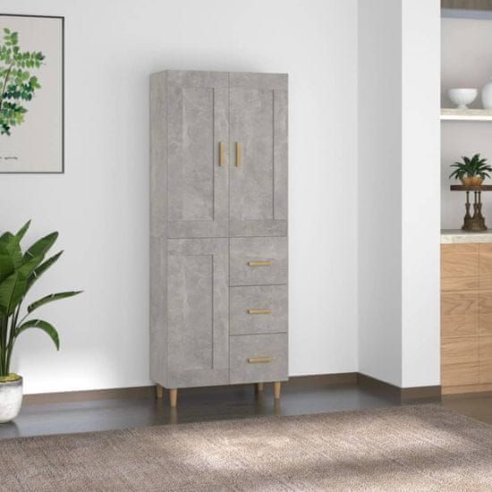 Greatstore Skříň highboard betonově šedá kompozitní dřevo