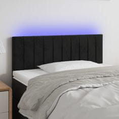 Greatstore Čelo postele s LED černé 100x5x78/88 cm samet