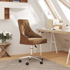 Greatstore Otočná kancelářská židle hnědá textil
