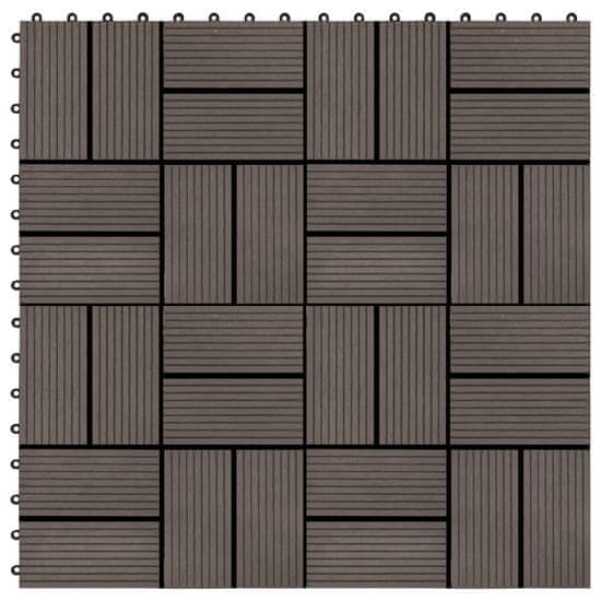 Petromila 22 ks terasové dlaždice 30 x 30 cm 2 m² WPC tmavě hnědé
