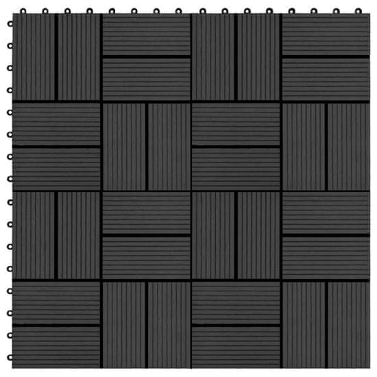 Petromila 22 ks terasové dlaždice 30 x 30 cm 2 m² WPC černé