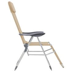 Petromila Skládací kempingové židle s podnožkami 2 ks krémové textilen