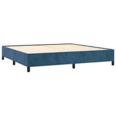 Greatstore Box spring postel s matrací tmavě modrá 200x200 cm samet