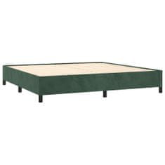 Greatstore Box spring postel s matrací tmavě zelená 200x200 cm samet