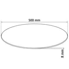 Vidaxl Stolní deska z tvrzeného skla kulatá 500 mm