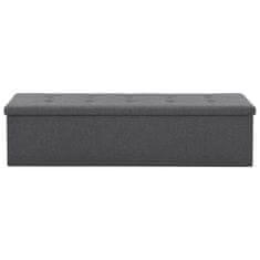 Greatstore Skládací úložná lavice umělý len 150 x 38 x 38 cm tmavě šedá