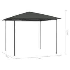 Greatstore Altán 3 x 3 x 2,6 m antracitový 160 g/m2