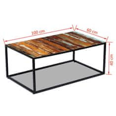 Vidaxl Konferenční stolek masivní pražcové dřevo 100 x 60 x 40 cm