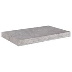 Vidaxl Plovoucí nástěnné police 2 ks betonově šedé 50x23x3,8 cm MDF