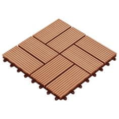 Vidaxl Terasové dlaždice z dřevoplastu 11 ks 30x30 cm 1 m2 odstín teak