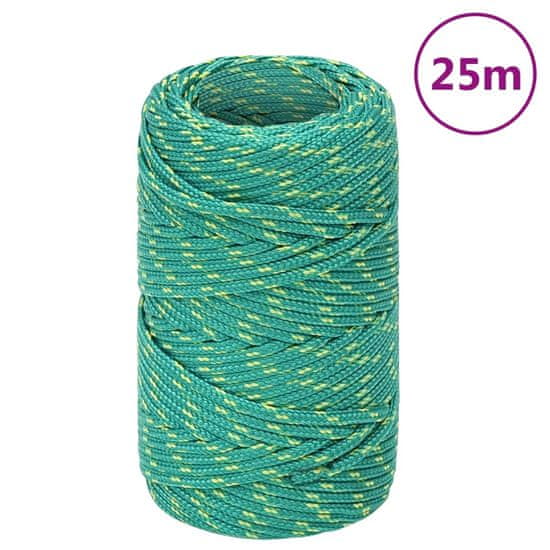 Vidaxl Lodní lano zelené 2 mm 25 m polypropylen