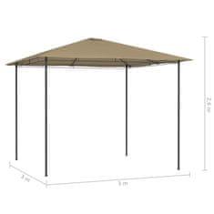 Vidaxl Altán 3 x 3 x 2,6 m taupe 160 g/m²