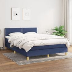 Petromila Box spring postel s matrací modrá 140x200 cm textil