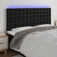 Greatstore Čelo postele s LED černé 180x5x118/128 cm umělá kůže