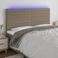 Greatstore Čelo postele s LED taupe 180x5x118/128 cm textil