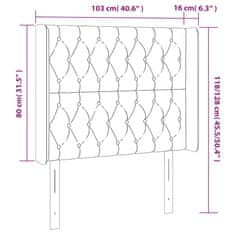 Greatstore Čelo postele s LED růžové 103 x 16 x 118/128 cm samet