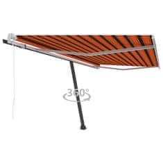 Greatstore Volně stojící automatická markýza 450 x 300 cm oranžovohnědá