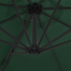 Greatstore Konzolový slunečník s ocelovou tyčí 300 cm zelený