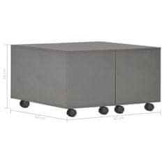 Greatstore Konferenční stolek šedý vysoký lesk 60 x 60 x 35 cm dřevotříska