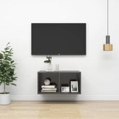 Vidaxl Nástěnná TV skříňka šedá 37 x 37 x 72 cm kompozitní dřevo