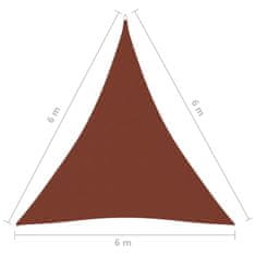 Greatstore Stínící plachta oxfordská látka trojúhelníková 6x6x6 m cihlová