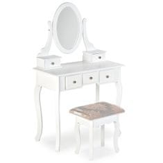 Halmar Toaletní stolek s taburetem Sara - bílý