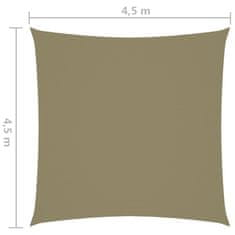 Greatstore Stínící plachta oxfordská látka čtvercová 4,5 x 4,5 m béžová
