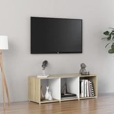 Vidaxl TV stolek bílý a dub sonoma 107 x 35 x 37 cm kompozitní dřevo