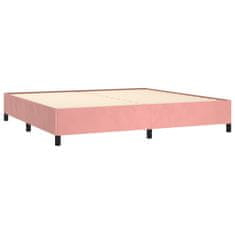 Greatstore Box spring postel s matrací růžová 200x200 cm samet