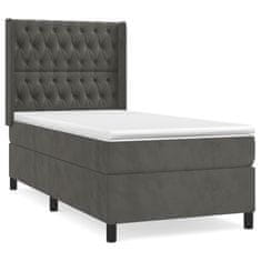 Greatstore Box spring postel s matrací tmavě šedá 80 x 200 cm samet