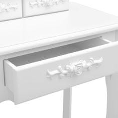 Greatstore Toaletní stolek se stoličkou bílý 50 x 59 x 136 cm pavlovnia