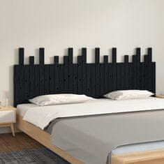 Vidaxl Nástěnné čelo postele černé 204x3x80 cm masivní borové dřevo