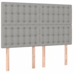 Greatstore Čelo postele s LED světle šedé 144x5x118/128 cm textil