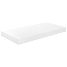 Vidaxl Plovoucí nástěnné police 2 ks bílé vysoký lesk 50x23x3,8 cm MDF