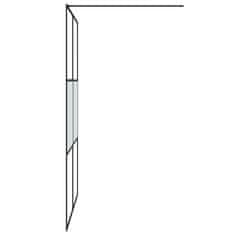 Greatstore Sprchová zástěna walk-in černá 140x195 cm napůl mléčné ESG sklo