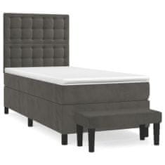 Petromila Box spring postel s matrací tmavě šedá 80 x 200 cm samet