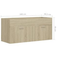 Vidaxl Skříňka pod umyvadlo dub sonoma 100 x 38,5 x 46 cm dřevotříska