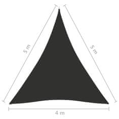 Vidaxl Stínící plachta oxford trojúhelníková 4 x 5 x 5 m antracitová