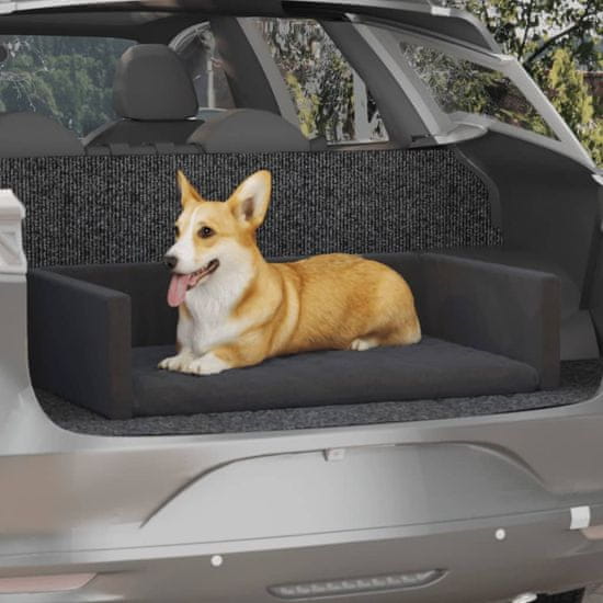 Greatstore Pelíšek pro psy do kufru auta černý 110 x 70 cm lněný vzhled