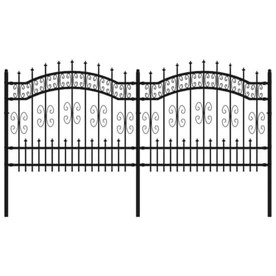 Vidaxl Zahradní plot s hroty černý 140 cm práškově lakovaná ocel