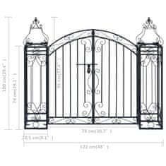 Vidaxl Okrasná zahradní brána tepané železo 122 x 20,5 x 100 cm