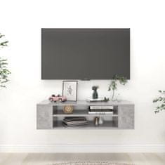 Vidaxl Závěsná TV skříňka betonově šedá 100 x 30 x 26,5 cm dřevotříska