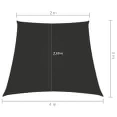 Vidaxl Stínicí plachta oxfordská látka lichoběžník 2/4x3 m antracitová