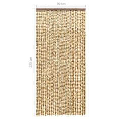 Greatstore Závěs proti hmyzu béžový a hnědý 90 x 220 cm Chenille