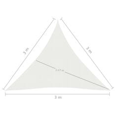 Vidaxl Plachta proti slunci 160 g/m² bílá 3 x 3 x 3 m HDPE