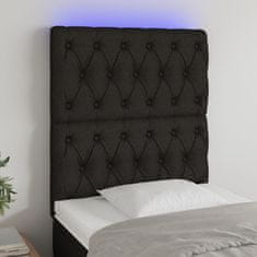 Greatstore Čelo postele s LED černé 80x7x118/128 cm textil