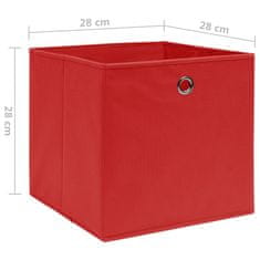 Vidaxl Úložné boxy 4 ks netkaná textilie 28 x 28 x 28 cm červené